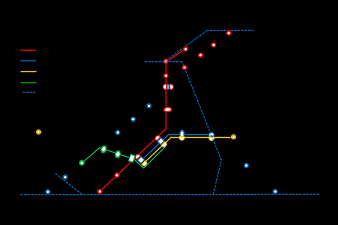 Map of proposed extensions to the Gautrain rail network.